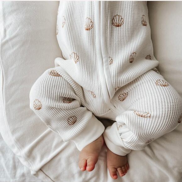 Woven Kids Shell Waffle Zip Suit Footie Sleeper Size 3-6 Months - Picture 7 of 7